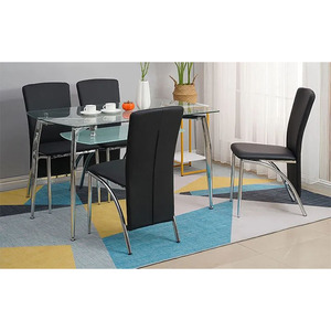 JOHor ชุดรับประทานอาหารกระจกมาเลเซีย6ที่นั่งโต๊ะรับประทานอาหารทันสมัยทันสมัยพร้อมเก้าอี้กระจกเฟอร์นิเจอร์ชั้นนำผู้จัดจำหน่ายในอินเดีย - Product Image 1