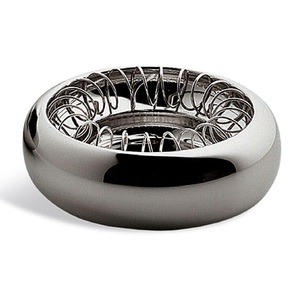Modern Design Silver Color Shiny Ashtray Custom Made with Metal Lid Ideal for Home Restaurant Bars Office Bar Supplies - Product Image 1