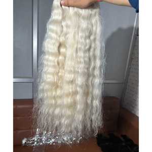 Prix de gros sur mesure 613 paquets de cheveux indiens vierges blonds avec fermeture style vague fournisseur d'extension de cheveux humains bruts - Product Image 2