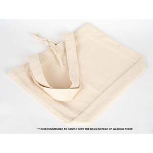 กระเป๋าผ้าแคนวาสขนาดใหญ่ 18W X 14H X 4L หูหิ้วยาว ทนทาน เป็นมิตรกับสิ่งแวดล้อม ขนาดกลาง สำหรับใส่อาหาร โฆษณา ใช้ในชีวิตประจำวัน ของขวัญ พิมพ์ลายตัวอักษร - Product Image 6