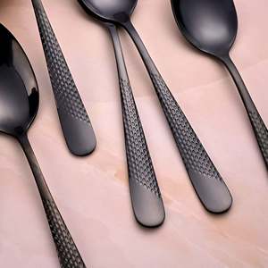 Juego de 6 Cucharas de Acero Inoxidable Color Negro Ónix con Acabado Espejo para Fiestas - Product Image 4