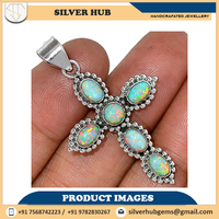 Magnifique pendentif en argent sterling 925 avec opale naturelle multi-feu, pendentif en pierre précieuse fait à la main, bijoux en vente au meilleur prix, ODM OEM