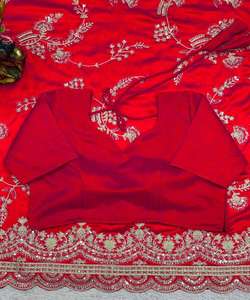 Saree en mousseline de soie de créateur pour femme avec impression fantaisie et look de fête exclusif pour les occasions spéciales Saree / Sari / Shari - Product Image 6