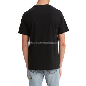 Haute qualité Vintage noir gris plaine coton surdimensionné rond t-shirts unisexe en gros 100% tricoté tissu personnalisable - Product Image 4