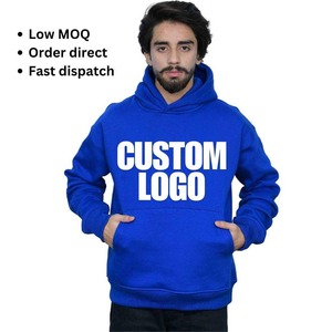 เสื้อมีฮู้ดโอเวอร์ไซส์ผ้าคอตตอนสีฟ้าโคบอลต์กำหนดเอง400 GSM ราคาถูกส่งออกไปยังหน้าจอพิมพ์ลายปัก - Product Image 1