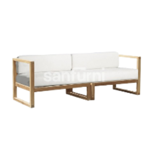 Conjunto de Banco de Jardín Moderno de Dos Plazas, Súper Cómodo con Cojín, Conjunto de Banco de Sofá de Jardín, Fabricación en Indonesia - Product Image 1