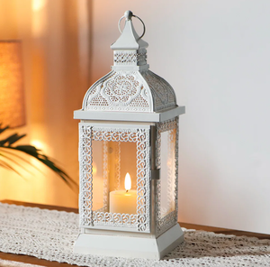 Farol de Aleación de Hierro Marroquí, Candelabro Decorativo para el Hogar y el Jardín, Portavelas para Decoración Navideña, Faroles Hechos a Mano - Product Image 1