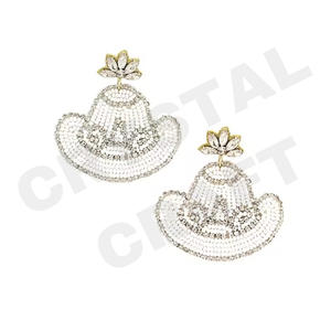 Pendientes con cuentas de bandera americana para mujer Color patriótico naranja blanco azul para boda o día conmemorativo - Product Image 3