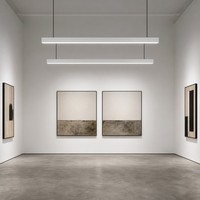 Lampe suspendue linéaire LED en aluminium de 1200 mm pour exposition en galerie d'art, lumière de plafond dimmable 4000K