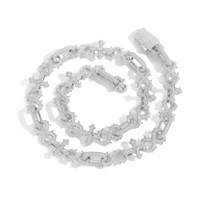 Collar de Lujo con Cadena Cubana de Eslabones Cruzados Únicos, Plata 925, Moissanita Tallada, Estilo Hip Hop, Regalo de Aniversario, Joyería de Declaración