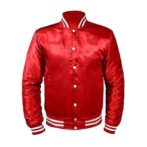 Chaqueta universitaria de satén de poliéster 100% hecha a medida al por mayor chaquetas de béisbol de satén chaquetas Lettermen - Product Image 5