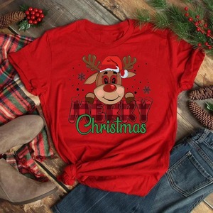 Tendencias 2025 Feliz Navidad Logotipo personalizado Sublimación Camiseta Tops Camiseta para hombres Navidad y eventos especiales Camiseta para hombres - Product Image 3