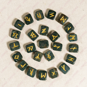 Juego de runas de piedra sanguina al por mayor, 25 piezas, piedras preciosas para meditación y decoración del hogar - Product Image 3