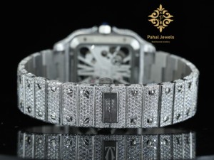 Montre automatique de luxe pour homme en moissanite, entièrement sertie de diamants, bracelet hip-hop, fermoir, édition limitée - disponible en gros - Product Image 5