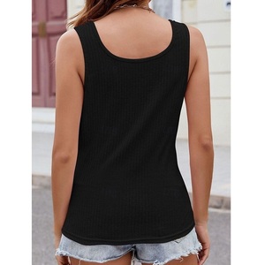 เสื้อกล้ามคอกลมผ้าฝ้ายสำหรับผู้หญิงเสื้อกั๊กลายคลาสสิกเสื้อถักแบบทางการปักลาย - Product Image 4