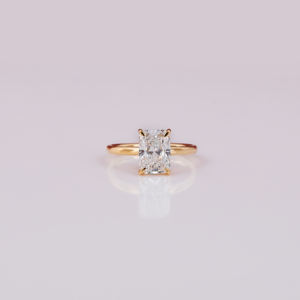 แหวนหมั้นฝังเพชรสำหรับผู้หญิงที่โตแล้วแหวนหมั้นเคลือบทอง18K สไตล์อินเทรนด์ได้รับการรับรองจาก Radiant Lab - Product Image 2