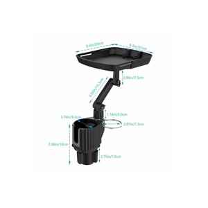 Support universel 2-en-1 ASMA C003 pour tableau de bord, stable et rotatif, avec extension de porte-gobelet de voiture et support de téléphone à base réglable - Product Image 2