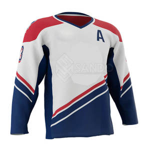 Maillot de hockey sur glace 100% polyester personnalisable, doux et élégant, vêtements pour sports d'équipe, design original - Product Image 1