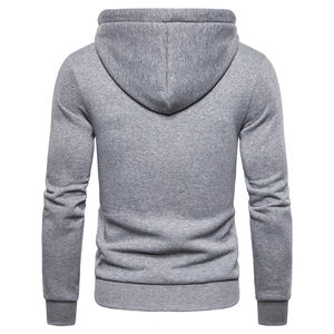 Sudadera con Capucha Personalizada Gris con Cremallera Completa para Hombre, Chaqueta de Forro Polar de Algodón Grueso de 400 g/m², Sudadera con Capucha y Cremallera, Ropa Urbana, Fabricante OEM - Product Image 2