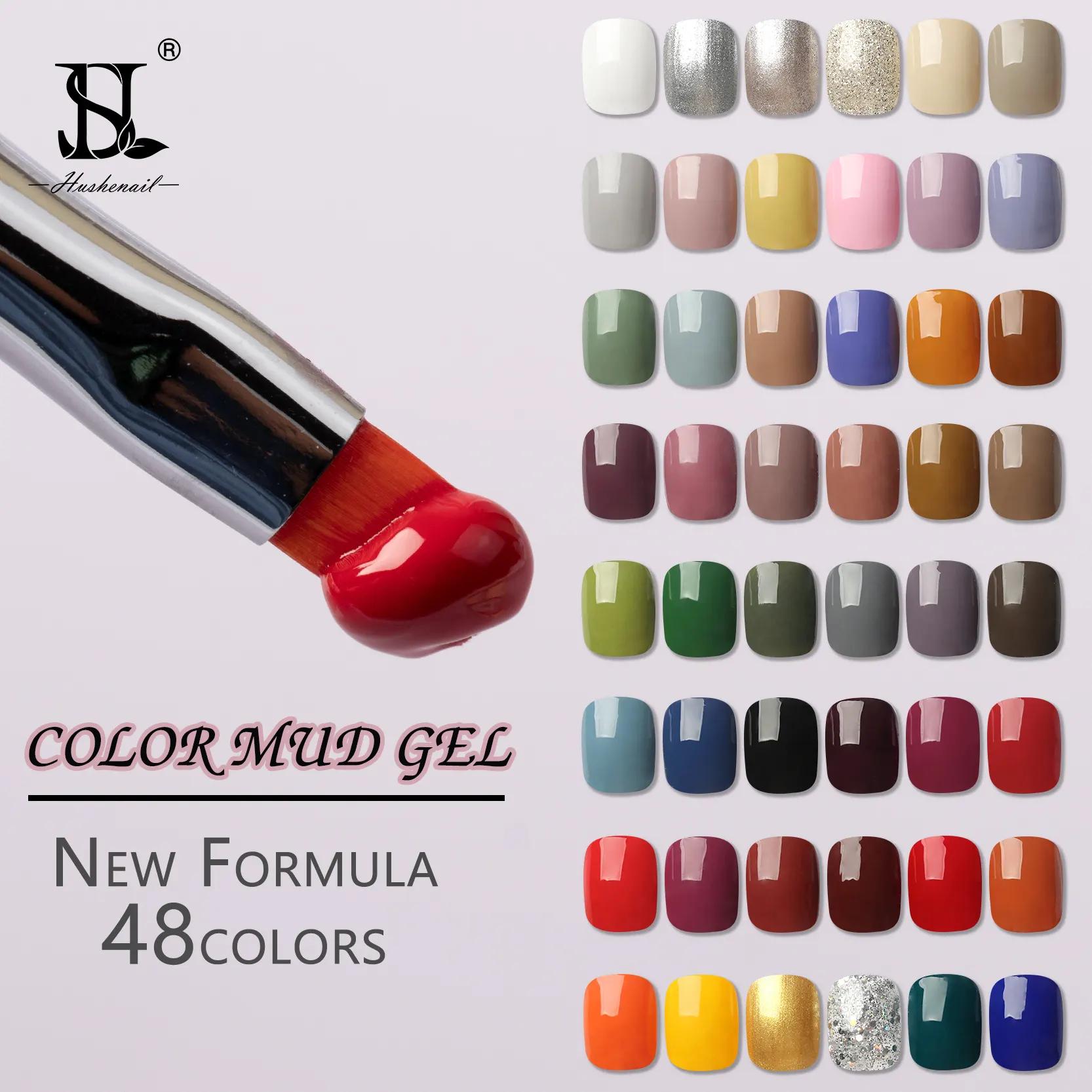 Hs Private Label Fabriek Leverancier 48 Kleuren Nail Art Gel Painting Gel Painting Sterk Gepigmenteerde Vaste Crème Modder Gel Ingeblikt S