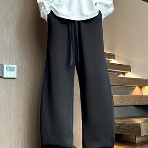 Pantalon de survêtement en toile épais et chaud pour l'hiver, respirant, écologique, doublure en polaire, fermeture éclair, coupe droite, ample, décontracté, thermique pour hommes - Product Image 2