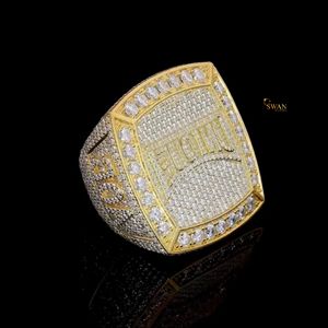 Bague Moissanite en or massif 10 carats élégante bijoux Hip Hop glacés pour hommes mode unique et déclaration audacieuse tendances Streetwear - Product Image 2
