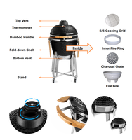 Kimstone Modèles explosifs 21 pouces Kamado Bbq Grill Fumoir à charbon de bois Machine à griller Keramik Asadores pour la cuisine en plein air