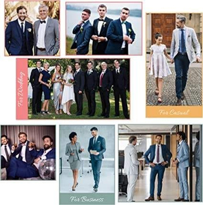 Costume élégant pour homme, style slim fit, en laine respirante, pour toutes les saisons, idéal pour les fêtes, les mariages et les événements - Product Image 6