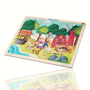 Custom <b>Wooden</b> Farm Family <b>Jigsaw</b> <b>Puzzle</b> OEM ODM Wholesale Educational Toy for Kids - Product Image 1