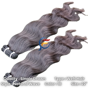 Cheveux naturels indonésiens 100 % humains vierges Remy, cuticules alignées, sans nœuds, avec double trame cousue à la machine - Product Image 6