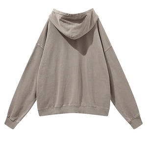 Vente en gros de sweat-shirts décontractés à capuche surdimensionnés à poches latérales, nouvelle mode automne-hiver, sweat-shirts unis - Product Image 6