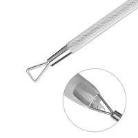 Outil de manucure double-embout en acier inoxydable réutilisable, écologique, pour retirer les cuticules et les peaux mortes