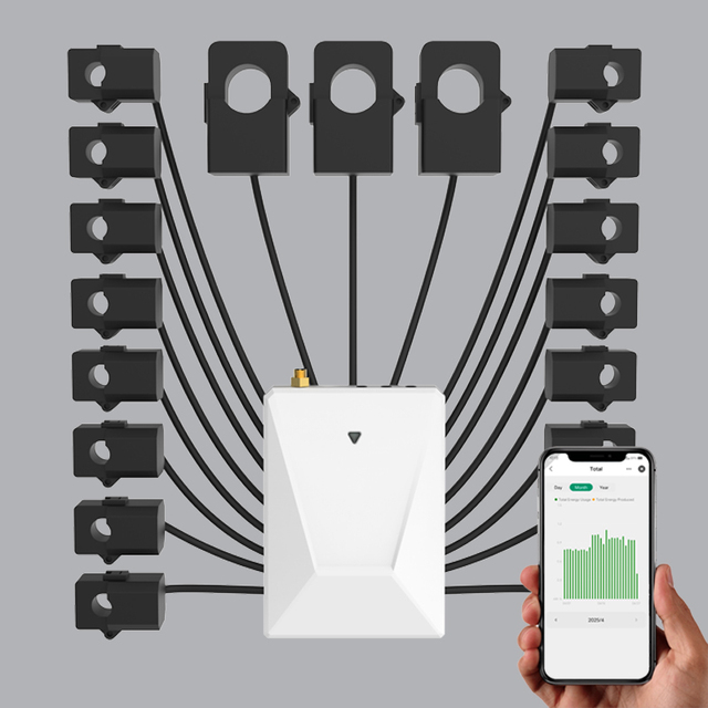 Tuya Solar Energy Meter Smart WiFi Clamp 200A Max Current for EMS Three Phase Solar Power Monitoring Industrial Energy