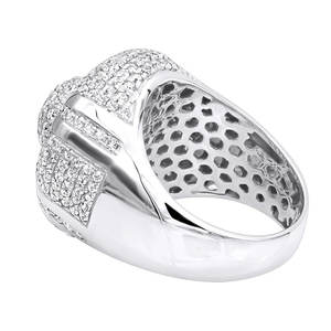 Bague Hip Hop pour hommes en argent sterling 925 Moissanite VVS Clarity Round Cut Diamond - Product Image 2