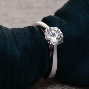 Platinum Diamond Statement <b>Ring</b> for Men's Romantic Style-CLARA Pure 925 Sterling <b>Silver</b> Luca <b>Adjustable</b> Gift for Women Girls - Product Image 2