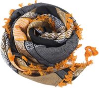 Écharpe tactique Shemagh en plumes solides et durables, 100% coton, Keffiyeh, pour hommes et femmes, respirante, style désert, confort extérieur