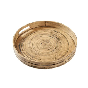 Bandeja redonda de bambú hilado natural para servir comida, vajilla de fiesta de estilo clásico, alta calidad, hecha en Vietnam, mayoristas de artículos de cocina - Product Image 2