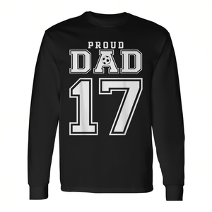 T-shirt de football à manches longues personnalisé pour homme, numéro 17, T-shirt promotionnel personnalisé pour papa fier - Product Image 2