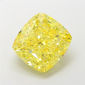 Elegante joyería fina con un brillante diamante amarillo intenso cultivado en laboratorio, corte cojín, certificado, tipo CVD, con brillo radiante. - Product Image 6