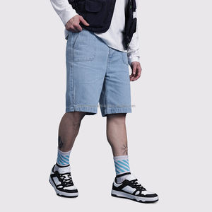 Nardon Apparel Personnalisé de Haute Qualité Bleu Clair Vintage Lavé Solide 100% Polyester Séchage Rapide Anti-Uv Hommes Été Droit Mi - Product Image 3