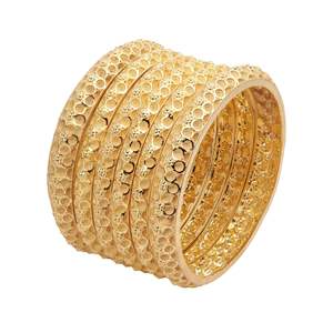 Venta al por mayor de brazaletes de moda chapados en oro de 14K 18K 24K, brazaletes de formación, brazalete tradicional, brazaletes de lujo, joyería llena de oro de latón - Product Image 1