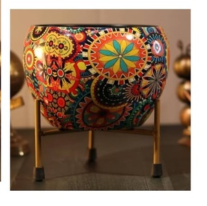 Pot de fleurs décoratif de qualité supérieure, fait à la main, finition dorée, pour la décoration de banquets d'hôtel - Product Image 3