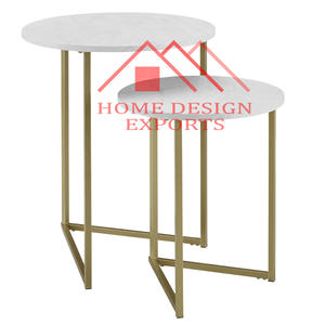 Mesa Auxiliar de Mármol con Base de Metal, Hecha a Mano, Multifuncional, Desmontable, Moderna, para Decoración del Hogar, Mesa Lateral para Sofá - Product Image 1
