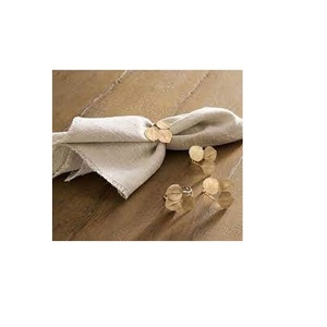 Anillo de servilletas dorado, diseño de hojas de latón para restaurante de boda, aspecto moderno, venta al por mayor - Product Image 1