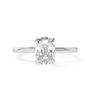 Anillo de compromiso solitario de diamante con corte de cojín Elonagted para mujer - Product Image 5