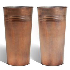 Maceta de flores de hierro galvanizado ecológica, Color marrón oscuro, personalizable, entrega rápida para jardín, casa, apartamentos, villas - Product Image 1