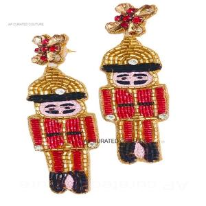 Wholesale Christmas Theme Party Rice Seed Beaded Drop <b>Earrings</b> Fashion Hoop <b>Earrings</b> for Holiday Season - Customizable Jewelry - Product Image 1