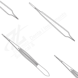 Pince à dissection modifiée McIndoe de 152mm de long, pointe de 1mm, modifiée pour une dissection fine dentelée puissante avec pointe à action forte - Product Image 1