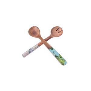 Ensemble de couverts en bois de manguier écologique avec impression émaillée, abordable pour la maison, l'hôtel, le restaurant, les cadeaux d'affaires - Product Image 1