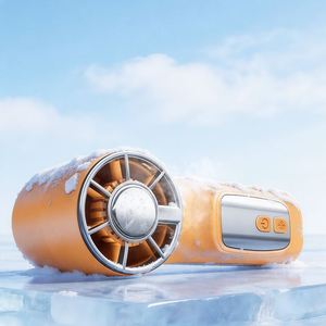 Rotatable <b>Head</b> Handheld <b>Fan</b> With Ice Cooling Function, Clip Onto Sun Umbrella or Clothing, Compact & Portable - Product Image 4